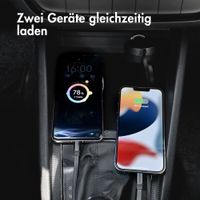 Accezz Autolader mit ausziehbaren Kabeln – USB-C / Lightning – 57W – Schwarz