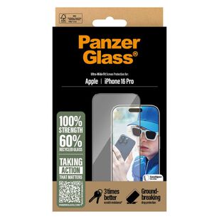 PanzerGlass Ultra-Wide Fit Antibakterieller Displayschutz Apple iPhone 16 Pro