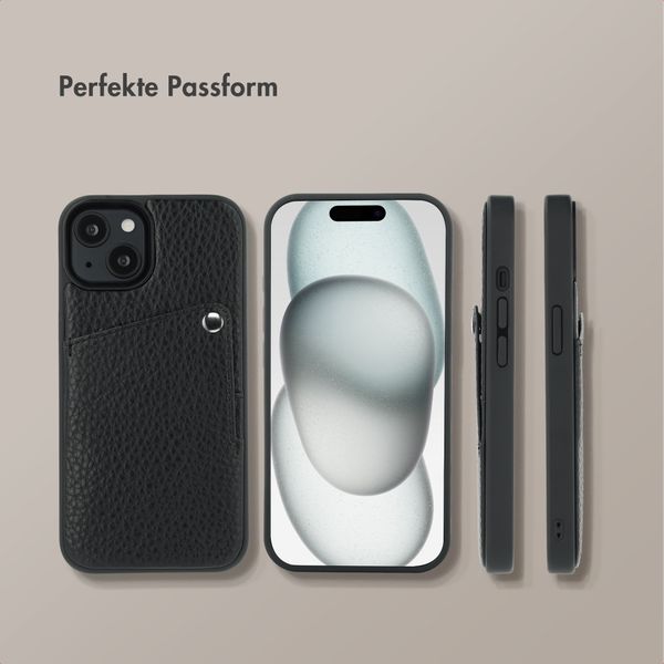 Selencia Riva Back Cover mit Kartenfach Apple iPhone 15 - Schwarz