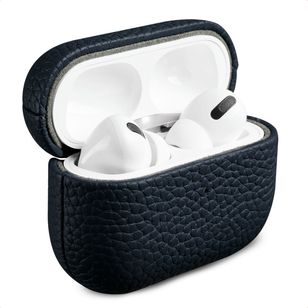 Accezz Echtleder Case  Apple AirPods Pro 2 - Dunkelblau