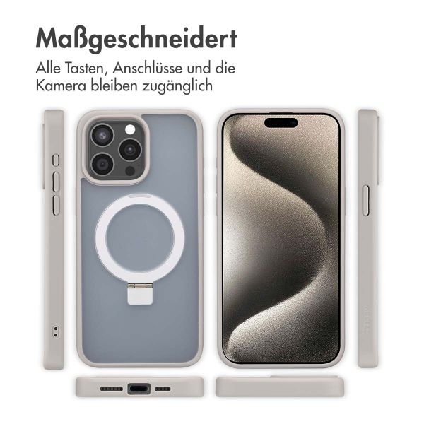 Accezz Ring Stand Backcover mit MagSafe Apple iPhone 15 Pro Max - Grau