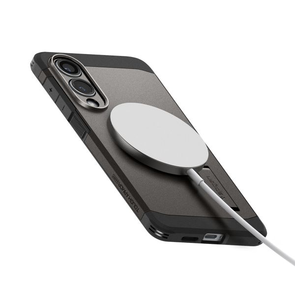 Spigen Tough Armor Backcover MagSafe Samsung Galaxy S25 Edge - Gunmetal