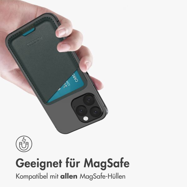 Accezz Lederkartenhalter - Geeignet für MagSafe und Qi2 - Cedar Green