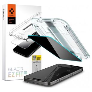 Spigen EZ Fit GLAS.tR mit Installation Tray - Privacy Glass - 1er Pack Apple iPhone 15 Pro