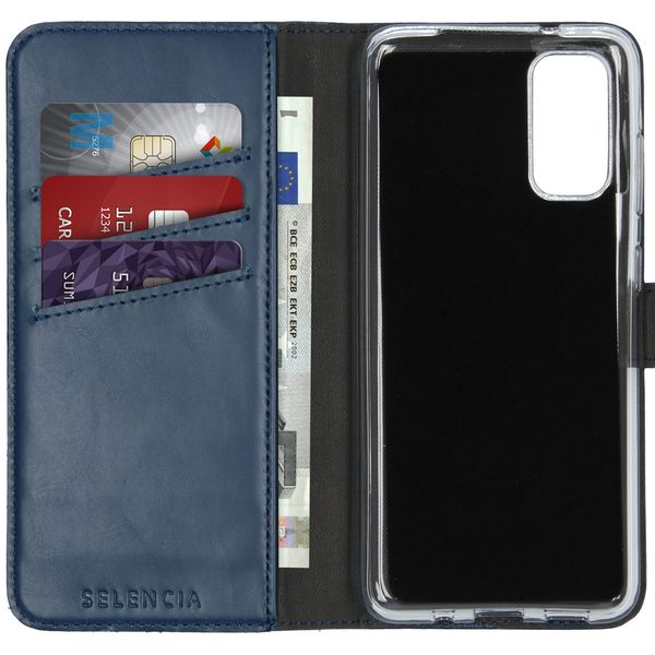 Selencia Echtleder Klapphülle Samsung Galaxy S20 - Blau