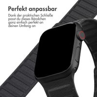 Accezz Magnetisches Echtlederarmband für Apple Watch | 44/45/46/49 mm - Schwarz