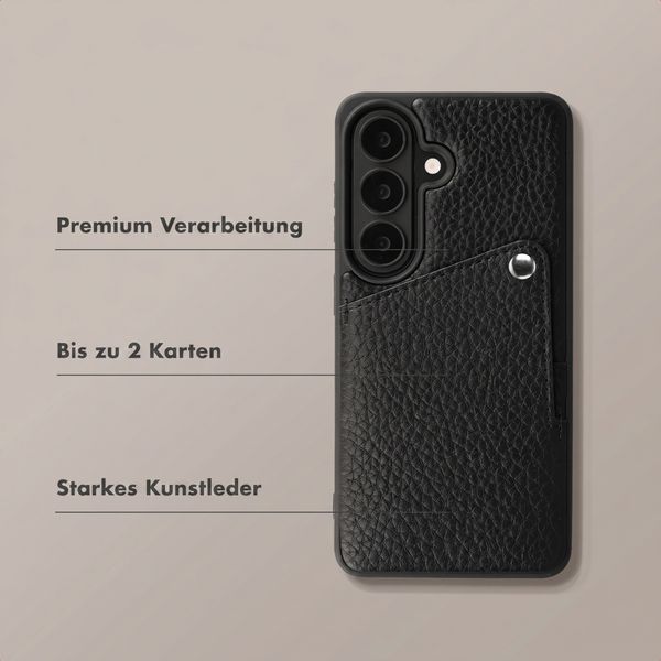 Selencia Riva Back Cover mit Kartenfach Samsung Galaxy S26 - Schwarz