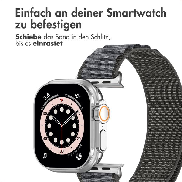 Accezz Nylon Alpine Armband für Apple Watch | 44/45/46/49 mm - Dark Grey