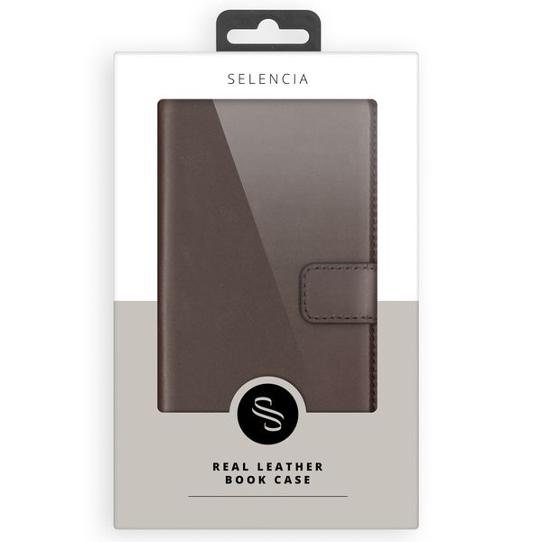 Selencia Echtleder Klapphülle Samsung Galaxy S21 Plus - Braun