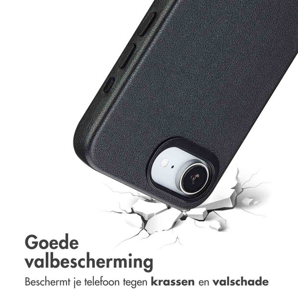 Accezz Echtleder Hülle + MagSafe Wallet Apple iPhone 17e / 16e - Onyx Black