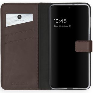 Selencia Echtleder Klapphülle Samsung Galaxy S21 - Braun