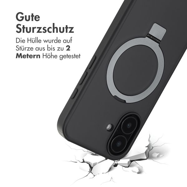 Accezz Ring Stand Backcover mit MagSafe Apple iPhone 16 - Schwarz