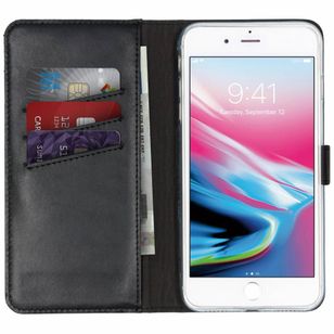 Selencia Echtleder Klapphülle Apple iPhone 8 Plus / 7 Plus - Schwarz