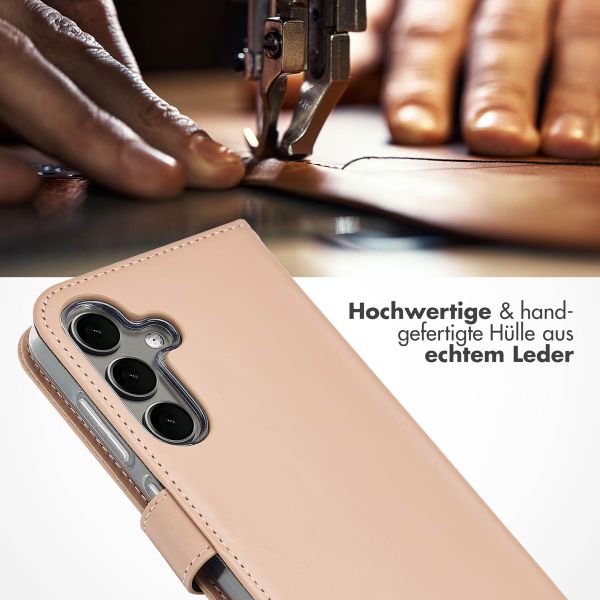 Selencia Echtleder Klapphülle Samsung Galaxy S25 - Dusty Pink