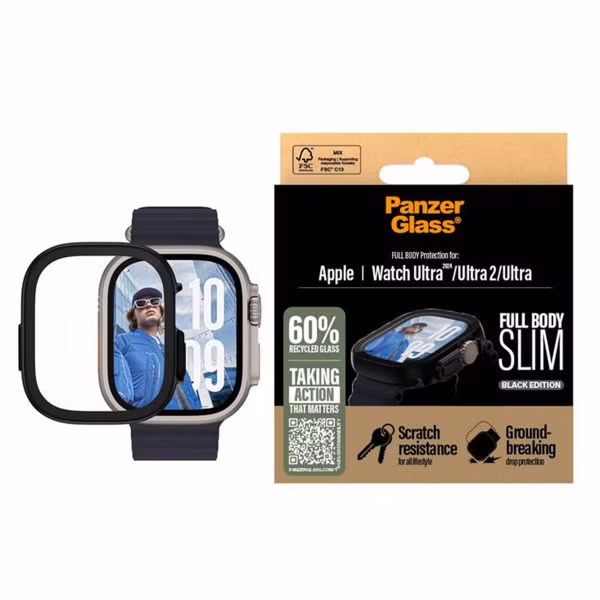 PanzerGlass Full Body Case Slim Apple Watch Ultra / Ultra 2 / Ultra 3 - 49 mm - Schwarz