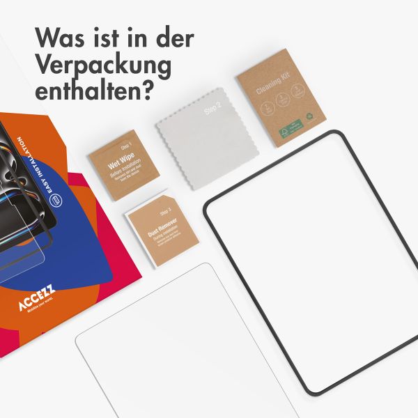 Accezz Schutzfolie aus gehärtetem Glas mit Applikator Apple iPad 11 (2025) 11 Zoll A16 / iPad 10 (2022) 10.9 Zoll