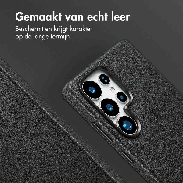 Accezz Echtleder Hülle + MagSafe Wallet Samsung Galaxy S25 Ultra - Onyx Black