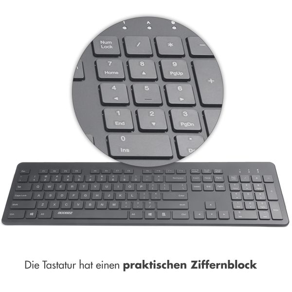 Accezz Premium Desktop QWERTY Bluetooth-Tastatur - Grau