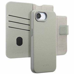 Accezz 2-in-1 Klapphülle aus Leder mit MagSafe Apple iPhone 17e / 16e - Light Grey