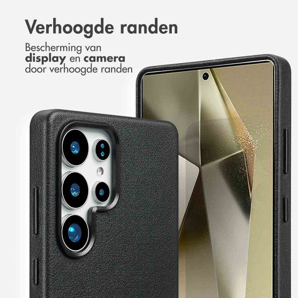 Accezz Echtleder Hülle + MagSafe Wallet Samsung Galaxy S25 Ultra - Onyx Black