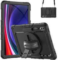 Accezz Robustes Back Cover mit Schultergurt Samsung Galaxy Tab S10 Ultra / Tab S9 Ultra - Schwarz