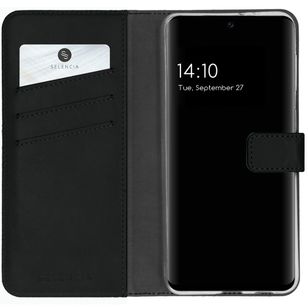 Selencia Echtleder Klapphülle Samsung Galaxy S21 FE - Schwarz