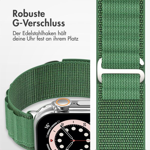 Accezz Nylon Alpine Armband für Apple Watch | 44/45/46/49 mm - Olive Green