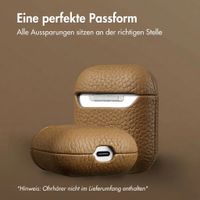 Accezz Echtleder Case  Apple AirPods 1 / 2 - Taupe