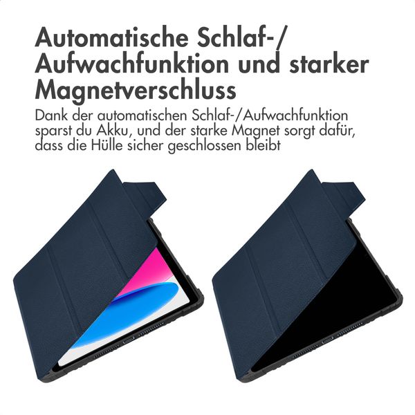 Accezz Rugged Trifold Klapphülle Apple iPad 11 (2025) 11 Zoll A16 / iPad 10 (2022) 10.9 Zoll - Dunkelblau