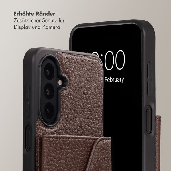 Selencia Sera HandyHülle mit Kordel und Umschlag-Kartenhalter Samsung Galaxy A18 / A17 / A26 - Chocolate Brown