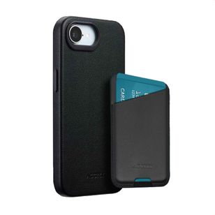 Accezz Echtleder Hülle + MagSafe Wallet Apple iPhone 17e / 16e - Onyx Black