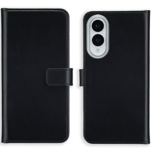 Selencia Echtleder Klapphülle Samsung Galaxy S25 Edge - Schwarz