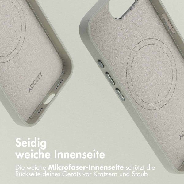Accezz MagSafe Leather Backcover Apple iPhone 17e / 16e - Light Grey
