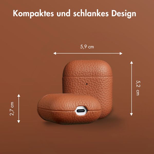 Accezz Echtleder Case  Apple AirPods 1 / 2 - Cognac