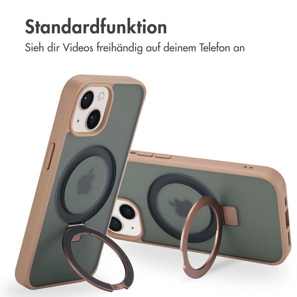 Accezz Ring Stand Backcover mit MagSafe Apple iPhone 15 - Braun