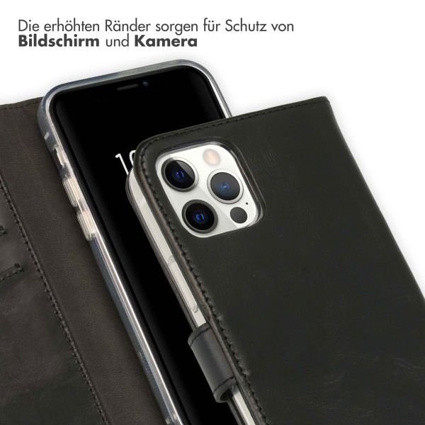 Selencia Echtleder Klapphülle Apple iPhone 12 (Pro) - Schwarz