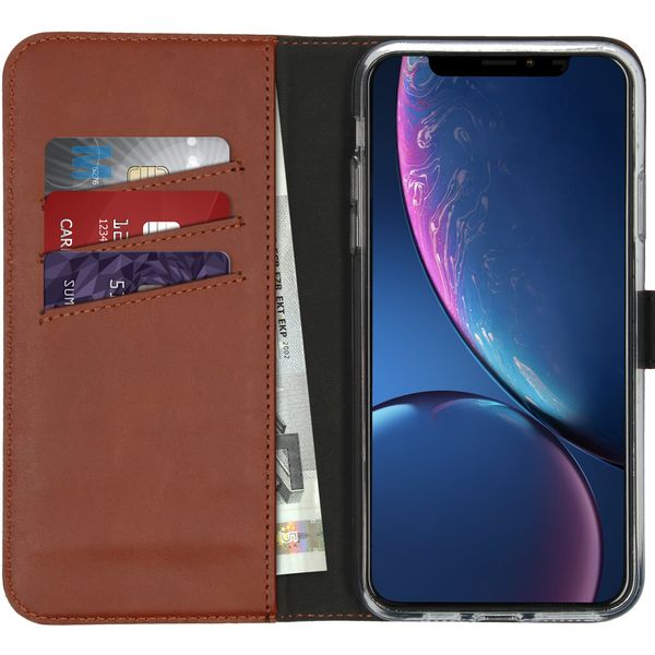 Selencia Echtleder Klapphülle Apple iPhone 11 Pro Max - Hellbraun