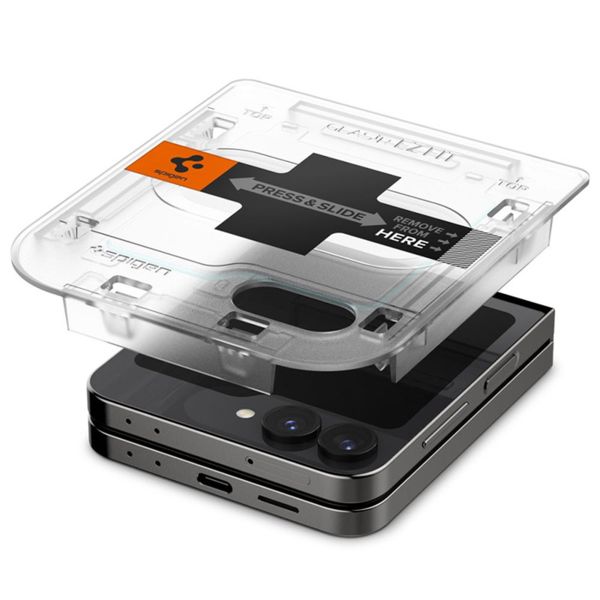 Spigen GLAStR Fit Displayschutzfolie 2er-Pack + Applicator Samsung Galaxy Z Flip 6 / Flip 7 FE