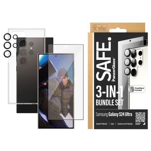 SAFE by PanzerGlass 3-in-1-Schutzpaket - Hülle + Schutzfolie + Kameraschutz Samsung Galaxy S24 Ultra - Transparent