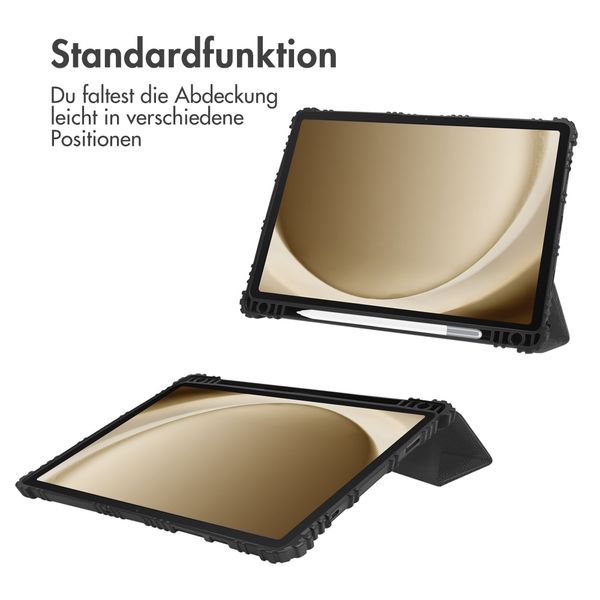 Accezz Rugged Trifold Klapphülle Samsung Galaxy Tab A9 Plus - Schwarz