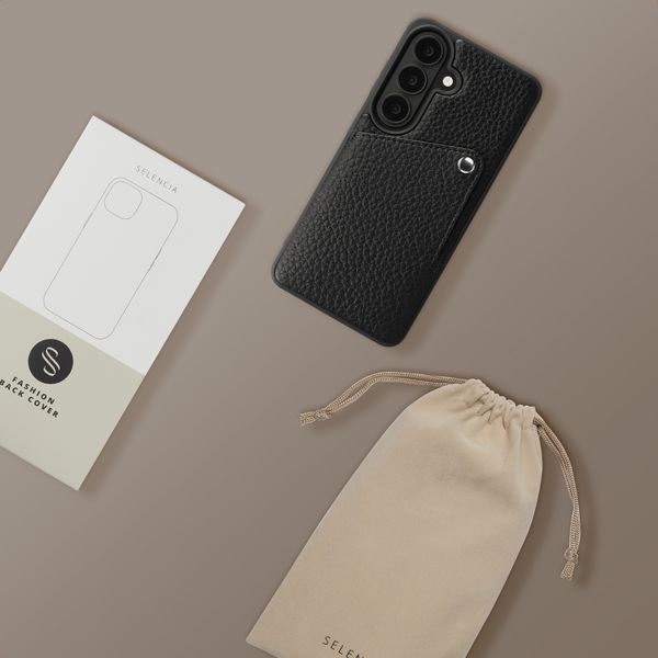 Selencia Riva Back Cover mit Kartenfach Samsung Galaxy S26 Plus - Schwarz