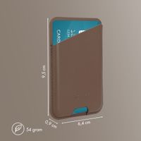 Accezz Magnetischer Lederkartenhalter - Geeignet für Apple Find My - Coffee Brown