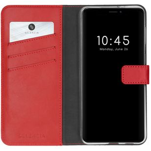 Selencia Echtleder Klapphülle Apple iPhone 13 Pro Max - Rot