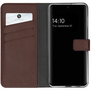 Selencia Echtleder Klapphülle Samsung Galaxy S21 FE - Braun