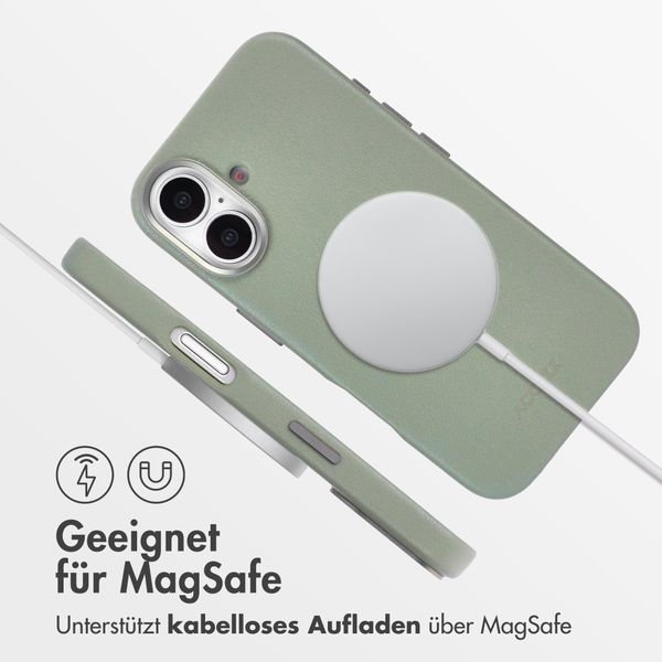 Accezz MagSafe Leather Backcover Apple iPhone 16 - Light Grey