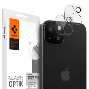 Spigen Optik Lens Protector - Vollständiger Kameraschutz (2er-Pack) für das Apple iPhone 15 / 15 Plus - Crystal Clear
