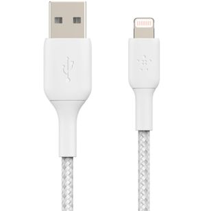 Belkin BoostCharge Pro Braided Lightning auf USB-A Kabel - 1 Meter - Weiß