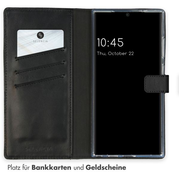 Selencia Echtleder Klapphülle Samsung Galaxy S24 Ultra - Schwarz