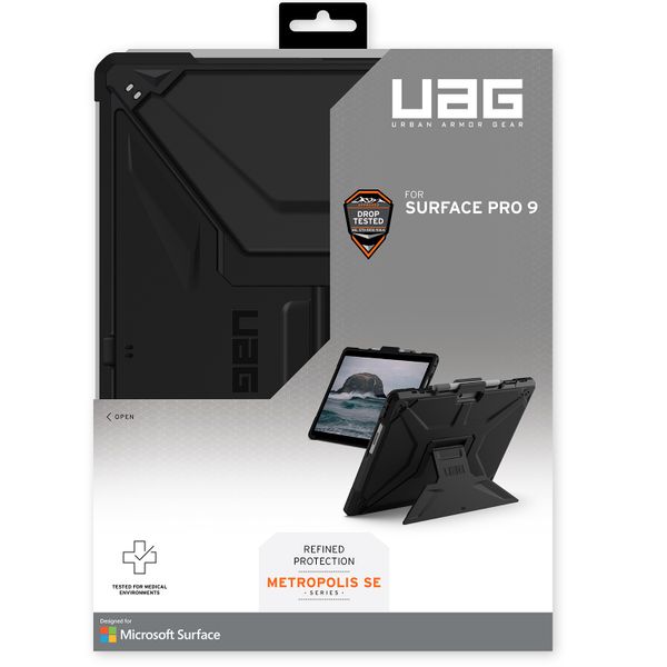 UAG Metropolis Hülle mit Ständer Microsoft Surface Pro 9 / Pro 10 / Pro 11 / Pro 12 - 13 Zoll - Schwarz