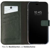 Selencia Echtleder Klapphülle Apple iPhone 14 Pro - Grün